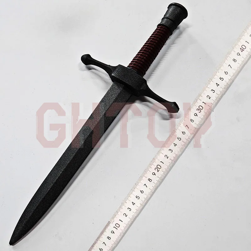 

41cm/16.14in PU High-strength Plastic Knife Leather Pattern Dagger Sword Prop Training Practice Toy Weapon Model Ornaments Gifts