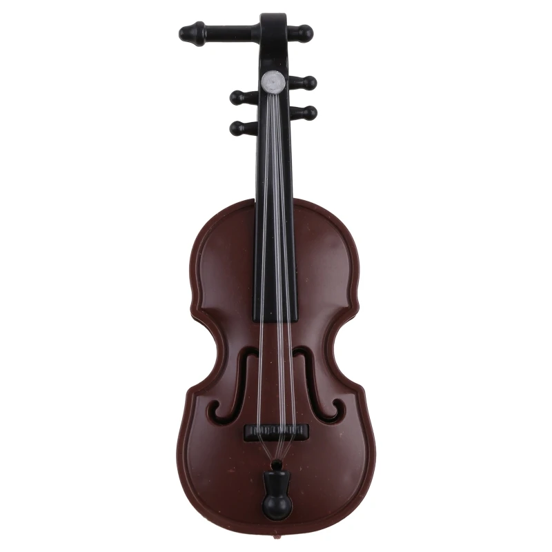 Mini Violins Ornament Miniature Violins Model with Stand for Case Dollhouse for Home Office Desktop Decoration for Doll House