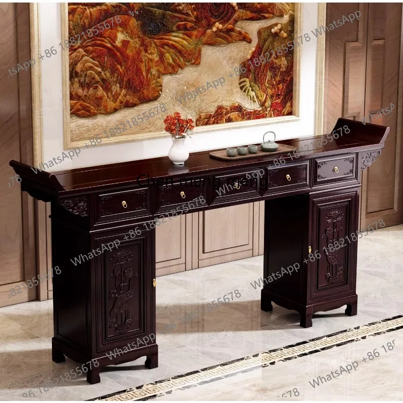 

New Chinese-style strip case solid wood table, central hall cabinet, strip table, Shentai incense case Buddhist table