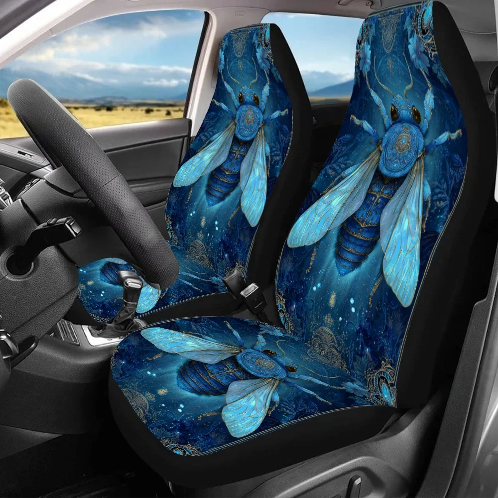 Lot de 2 housses de siège auto « Blue Bee Majesty », adaptées à tous les véhicules, conçues pour les sièges avant des voitures, des SUV et des berlines, améliorant l'expérience de conduite.