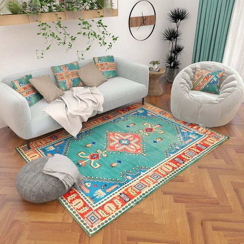 

American Style Vintage Carpets Morocco Living Room Decoration Rugs Large Area Bedroom Bedside Carpet Study Cloakroom Lounge Rug