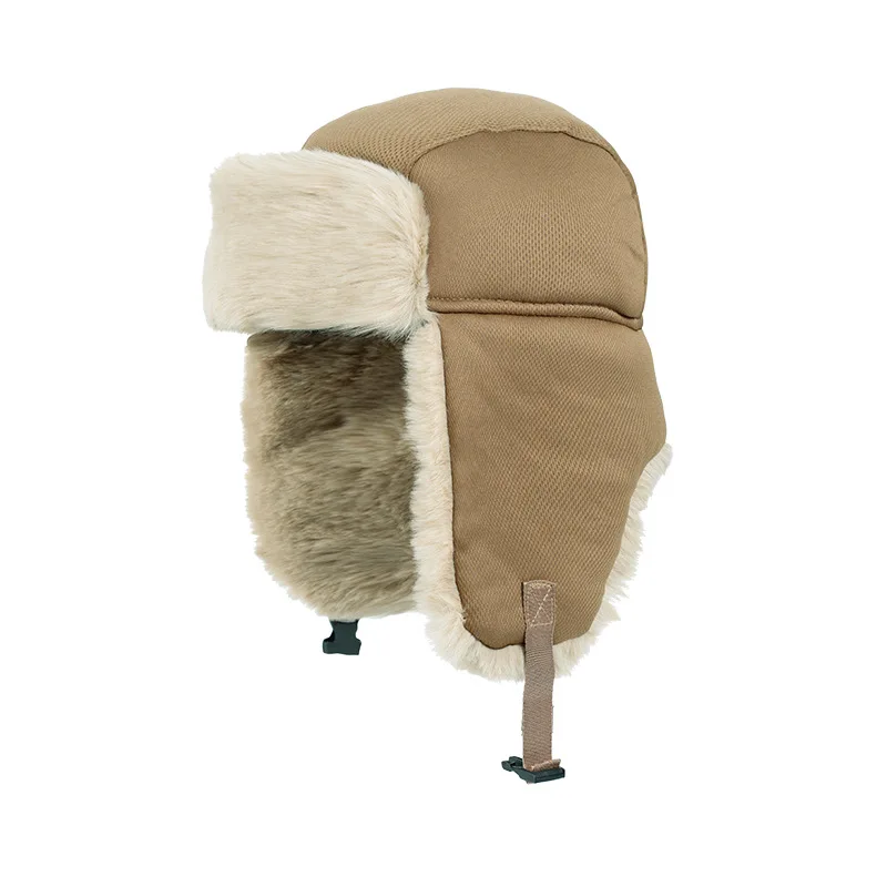 Outdoor Brimless Ear Protection Hat Men Winter Windproof Cap Pilot Motorcycle Hat Plush Warm Russian Hats Bonnet 4m619