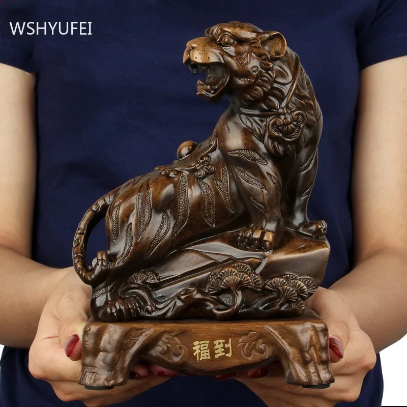 Feng Shui Chinese Zodiac Tiger Figurine Ornaments Home Resin Crafts Office Desktop Decor Living Room Decoration Luck for You