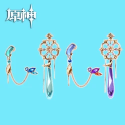 Game Genshin Impact Scaramouche Earrings Wanderer Kunikuzushi Pendant Ear Clips Studs Balladeer Fatui Harbingers Cosplay Props