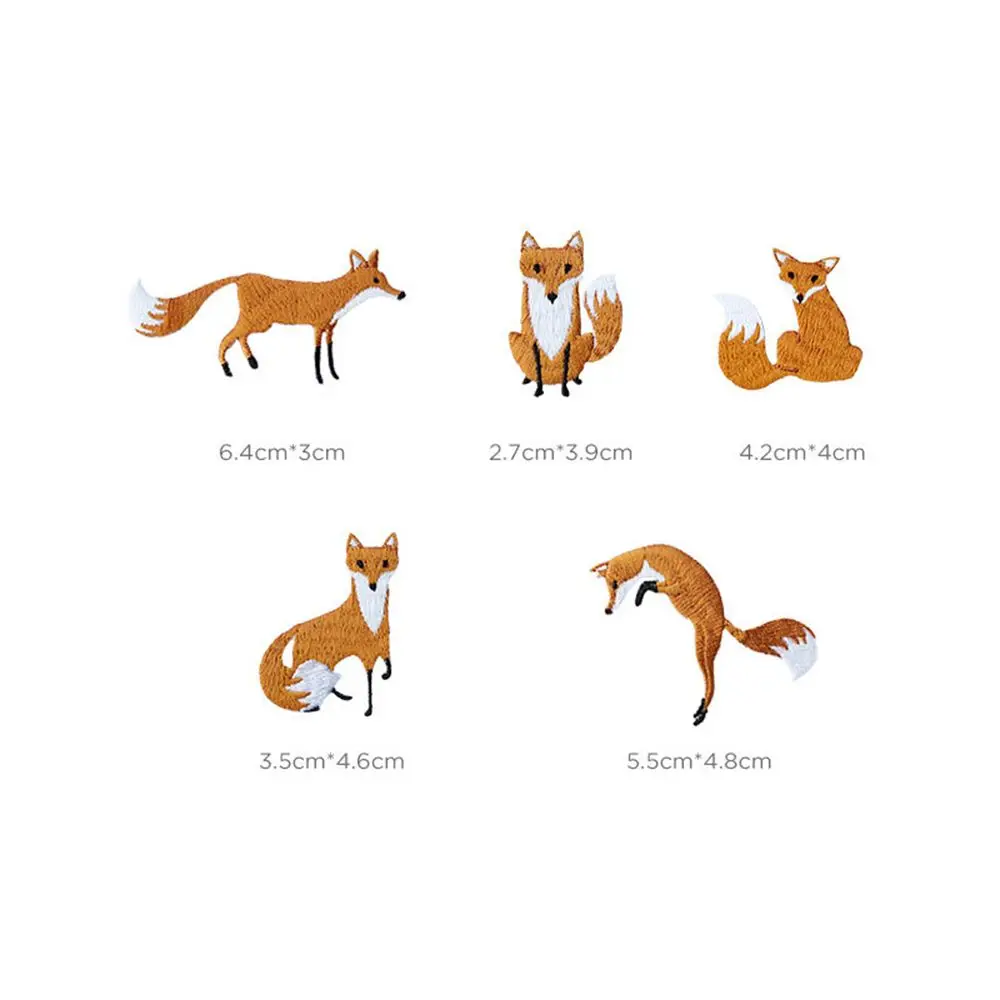 Fox Applique Embroidery Apparel Fox Patch Clothing Repair Patches DIY Phone Case Handmade Animal Patches Jeans Trim