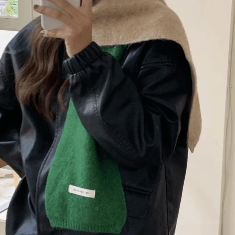 

Retro Wraps Patchwork Color Scarf Woolen Korean Style Cashmere Shawl Thickened Neckwarmer Winter Neck Scarf Autumn/Winter