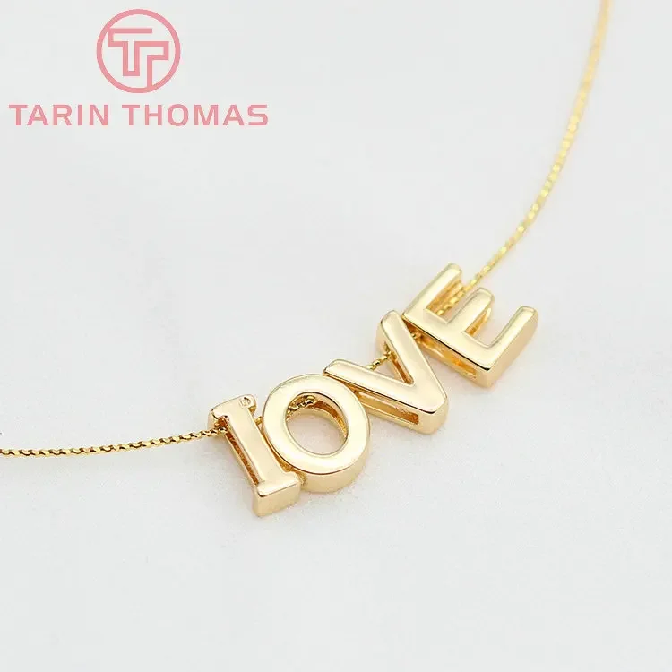 

(7208) 10PCS 24K Gold Color Brass Twenty-six letters Shape Bracelets Necklace Beads Diy Jewelry Findings Accessories Wholesales