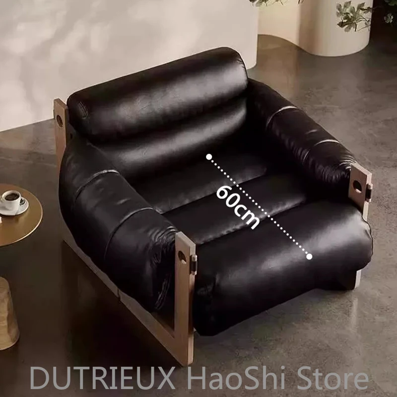 Leather Wooden Living Room Chairs Modern Reading Throne Office Balcony Cute Unique Nordic Luxury Chairs Sillon Salon Furniture