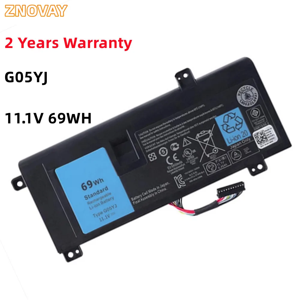 

ZNOVAY G05YJ Laptop Battery For DELL Alienware 14 A14 M14X R3 R4 Series P39G Alienware 14D-1528 GO5YJ Y3PN0 8X70T G05YJ 69WH