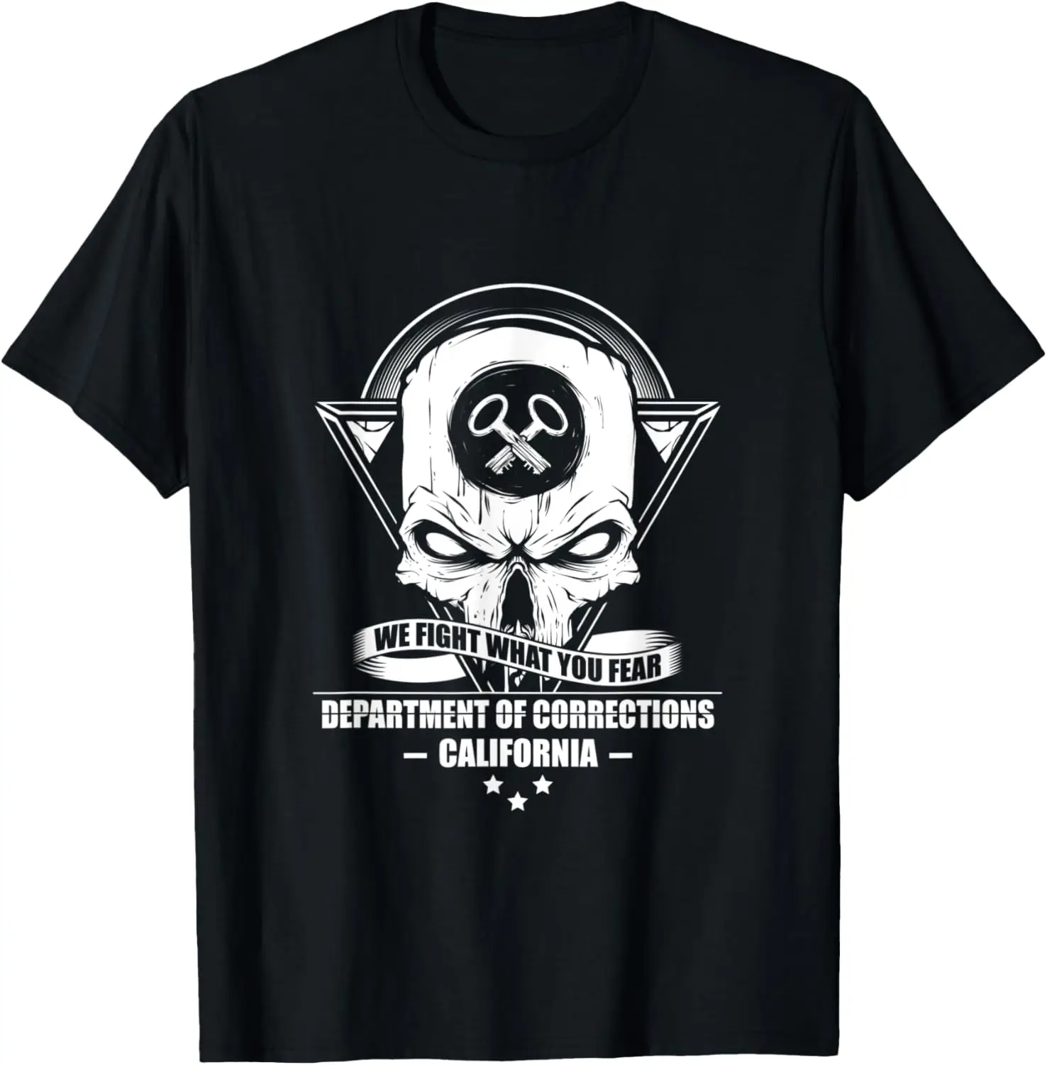 California Department Of Corrections Officer Skull Prison T-Shirt