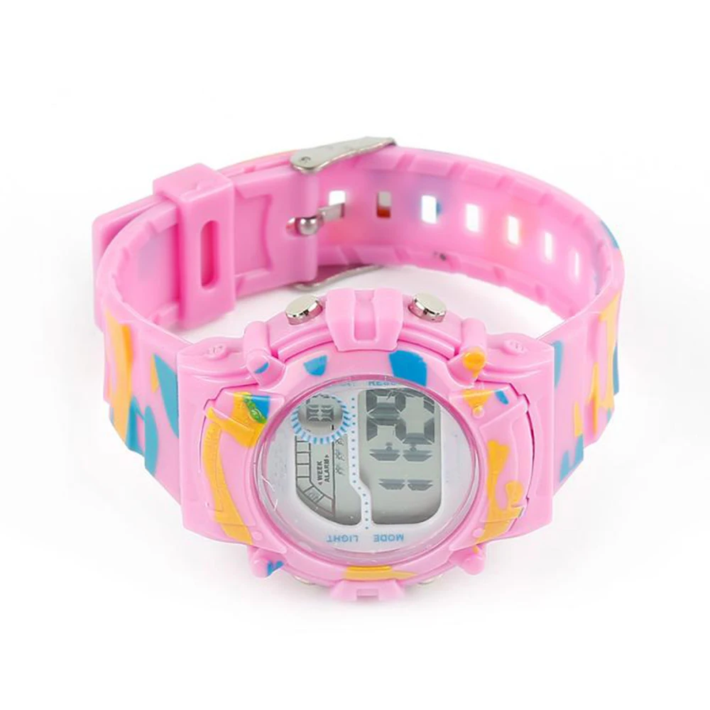 Waterproof Week Alarm Clock Camouflage Calendar Luminous Sports Watches Kids Watches Electronic Wristwatch LED Digital Watches