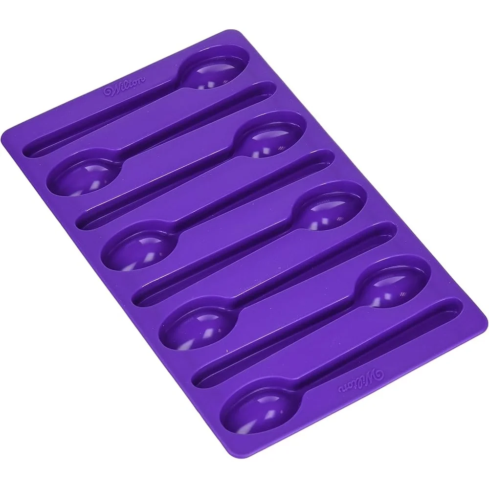 Spoon Shaped Silicone Candy Mold Edible Candy Spoons Makes 8 Perfectly Formed Dessert Spoon Stirrer Easy to Use Kitchen Tool
