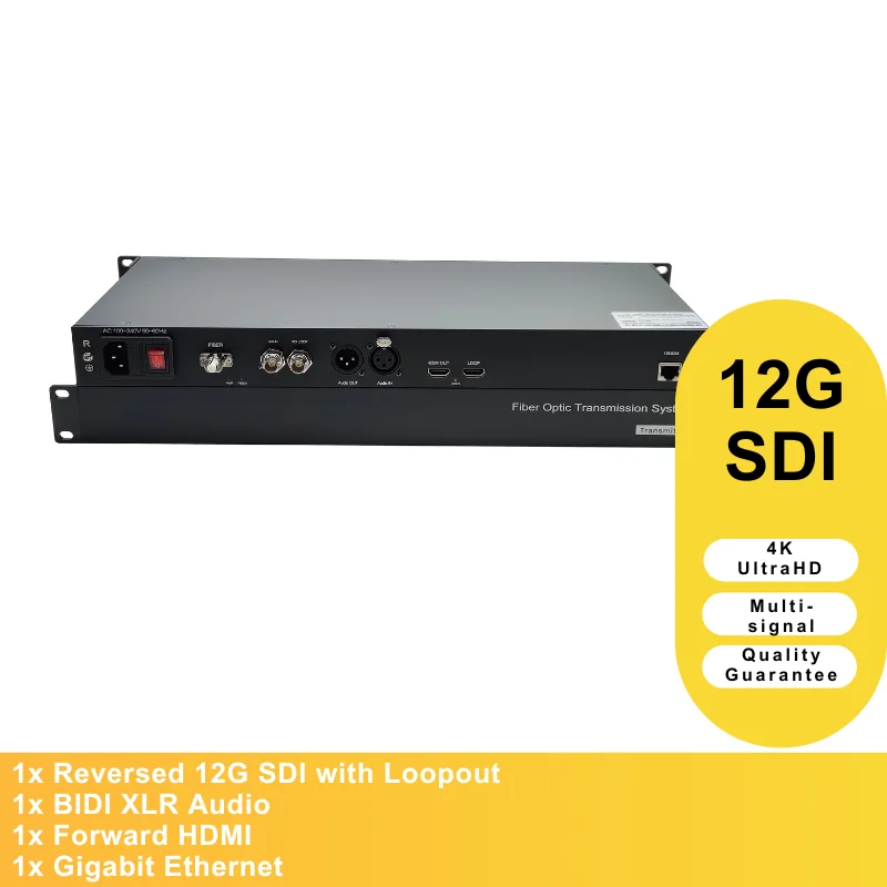

12G SDI with 1GB Ethernet Customized Fiber Transmission Equipment