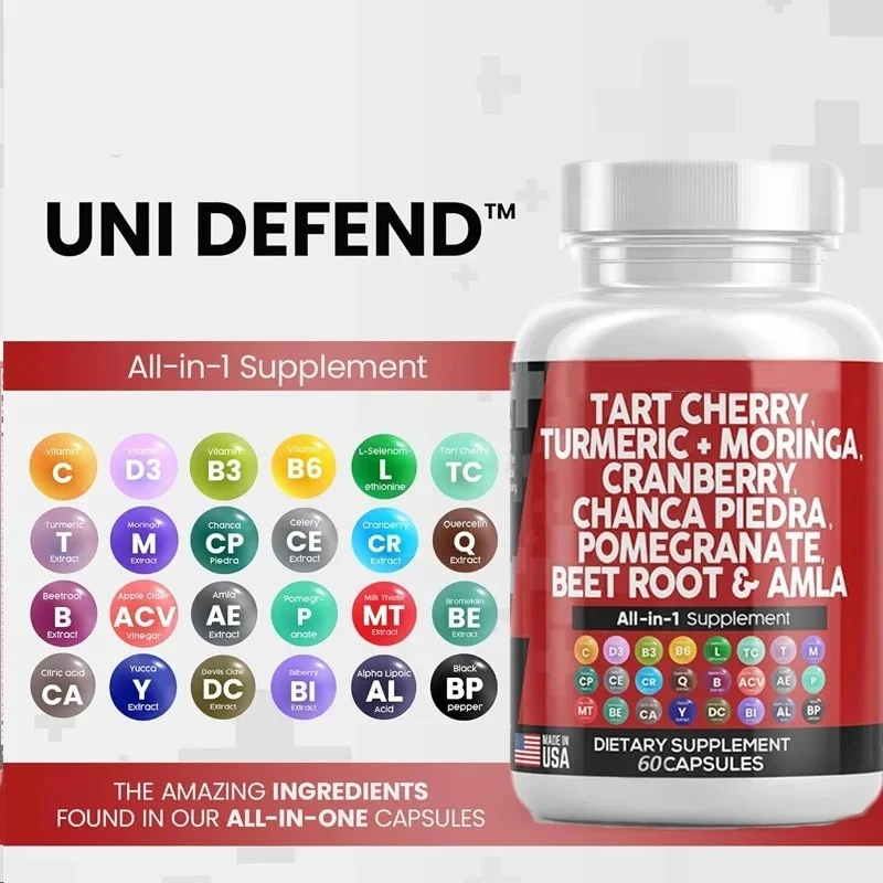 مستخلص الكرز الحامض 60 كبسولة 20000 ملغ الكركم 8000 ملغ مورينجا 4000 ملغ التوت البري الكرفس Quercetin السيلينوميثيونين اليوريا #4