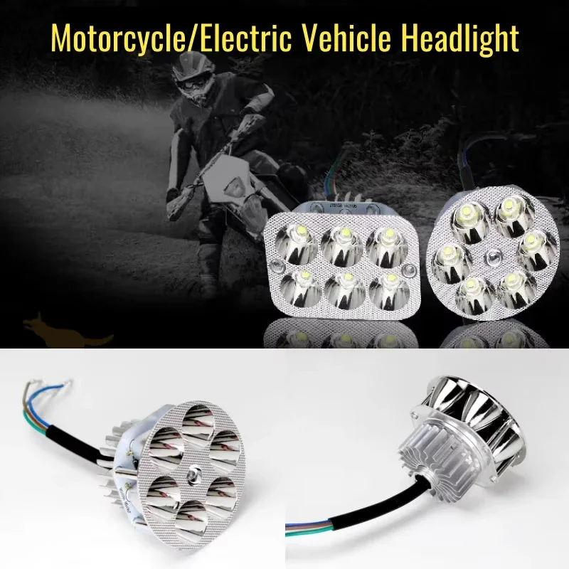 

1xUniversal Motorcycle LED Headlight Far Near Light Electric Car Built-in Spotlight Universal for Car Light Motor Bike Headlight