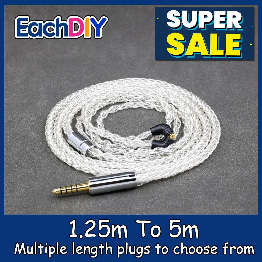 

8 Core 99% 7n Pure Silver Palladium Earphone Cable For Etymotic ER4SR ER4XR ER3XR ER3SE ER2XR ER2SE LN008403