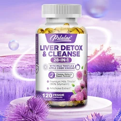 28-in-1 Liver Cleanse, Detox and Fatty Liver Repair Formula - Silymarin, Artichoke Extract, Dandelion and Apple Cider Vinegar