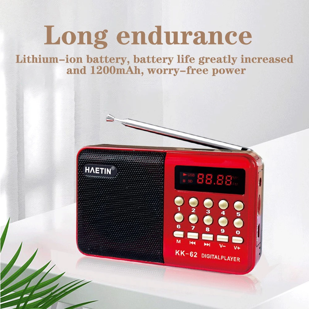 L-62 Mini Radio 4.5W Single Band Plug-in FM Radio MP3 Music Player Gift for the Elderly