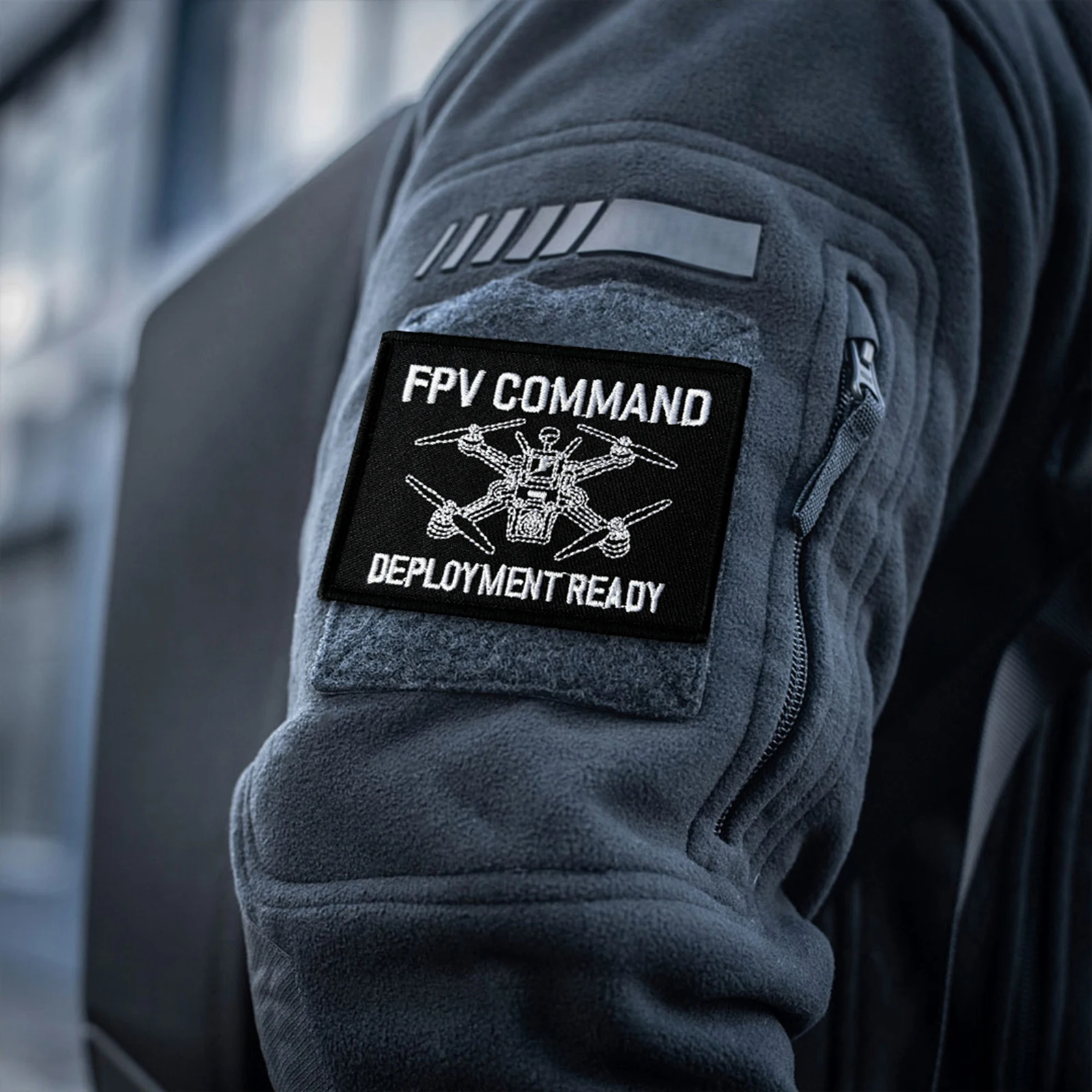 FPV Command Morale Badge Deployment Ready Hook & Loop Embroidered Patch for Backpack Vest