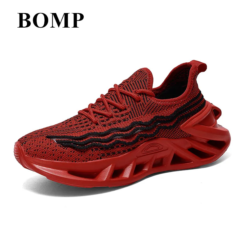 

Men's Red Running Shoes Breathable Mesh Running Sneakers Man Socks Shoes Outdoor Lightweight Men Sports Shoes chaussure hommes