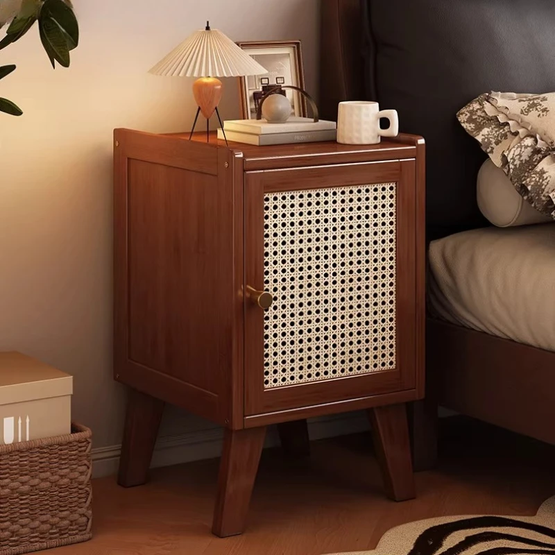 

Bedroom Unique Bedside Table Mid Century Modern Storage Corner Narrow Bedside Table Organizer Decor Criado Mudo Home Furniture