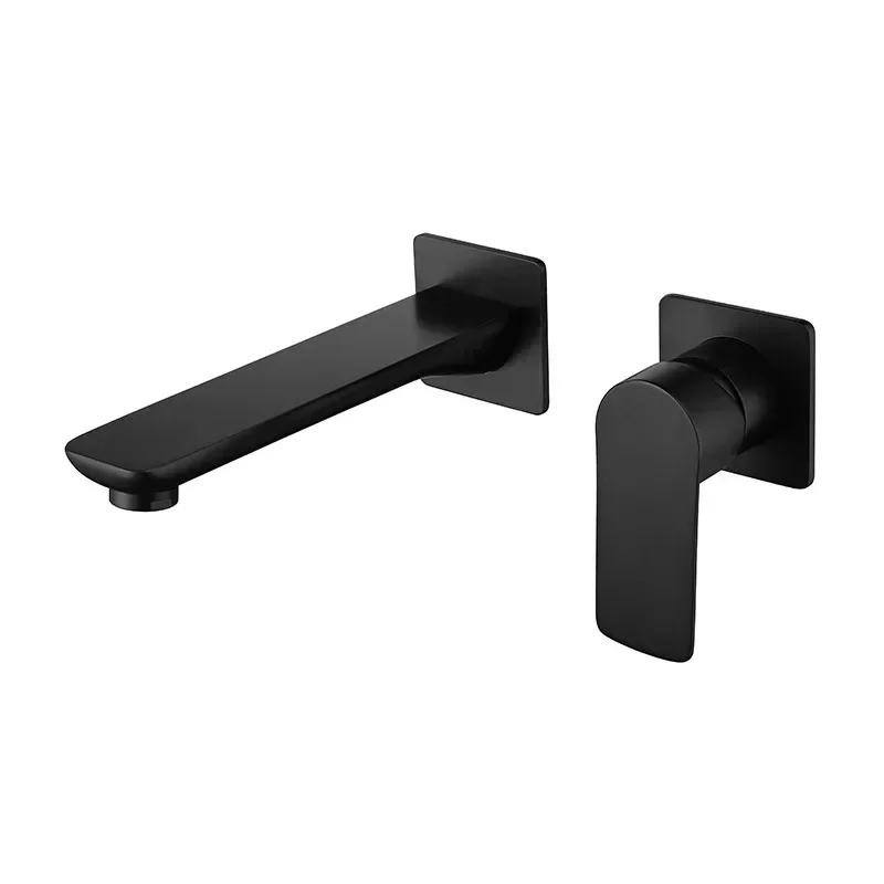 

All-copper concealed black, basin faucet into the wall, hotel home, faucet