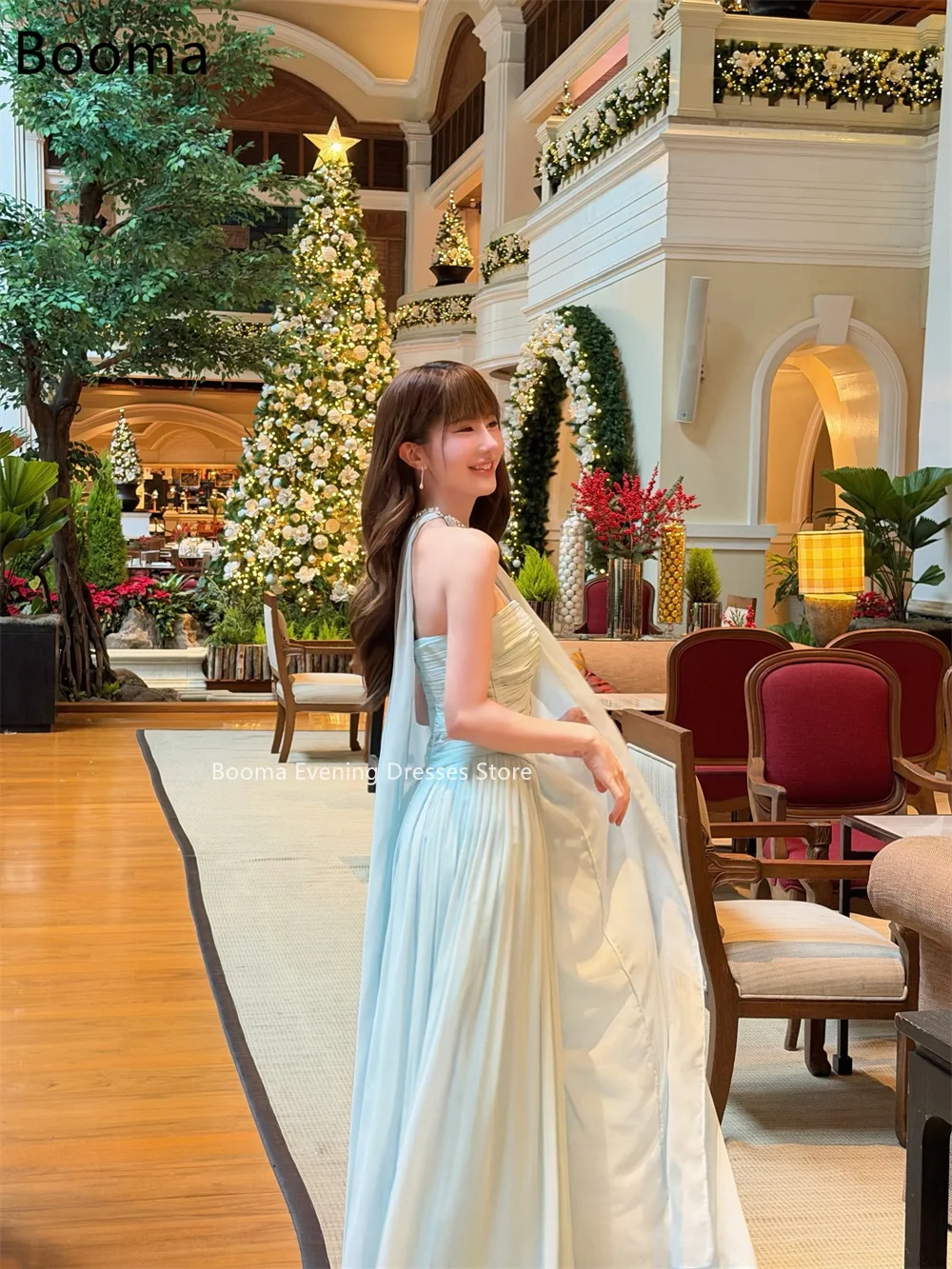 Booma Elegante A-lijn Strapless Plooi Jurken Formele Partij Jassen voor Vrouwen Eenvoudige Vloerlengte Prom Gown Aanpassen 2025