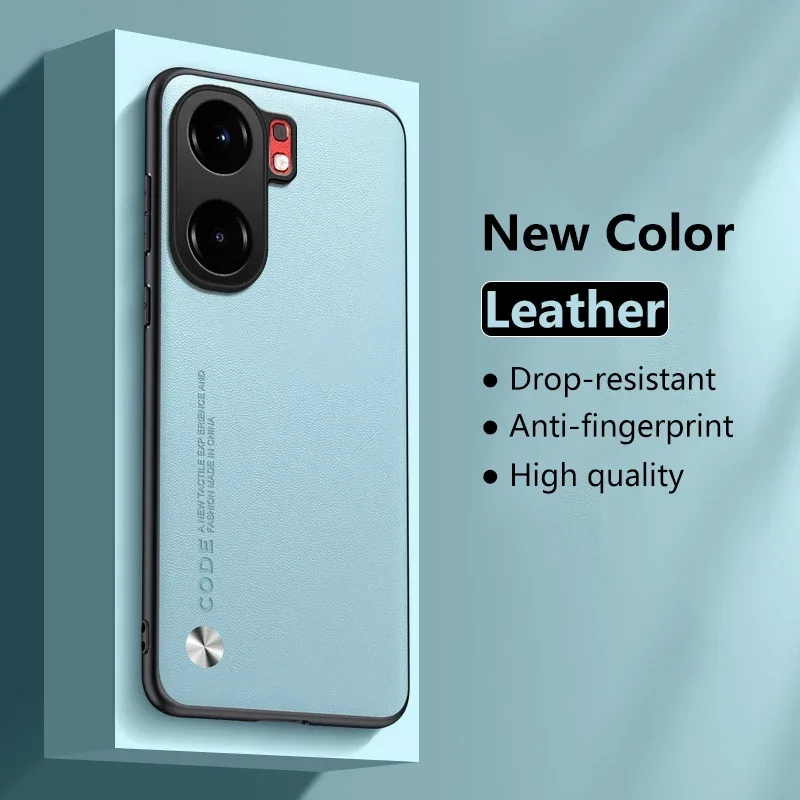 Leather Case for vivo iQOO Neo9 Pro Matte Carbon Fiber Silicone Protection Full Camera Phone Cover vivoiQOONeo9Pro Coque Shell