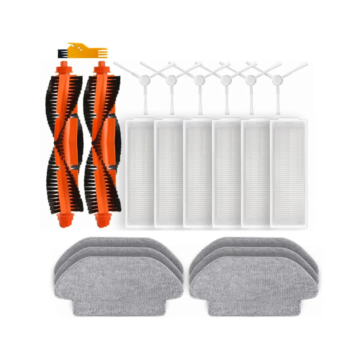 

Сменные детали для робота-пылесоса Xiaomi S10/ S12 B106GL, основная боковая щетка, фильтр НЕРА, насадка на швабру, 21 шт.