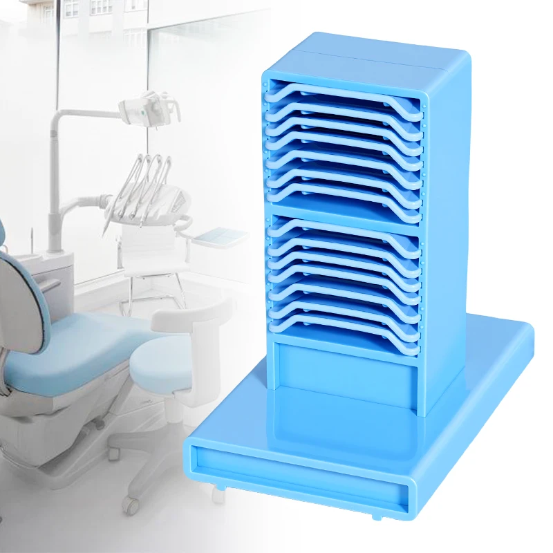 Support de plateau dentaire bleu, support de plateau dentaire oral, plateau de rangement pour outils dentaires en plastique, outil de rangement réutilisable multicouche, 1 pièce