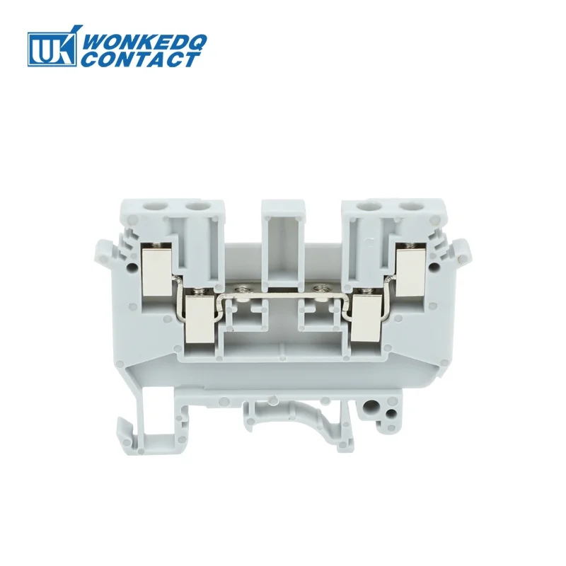 10Pcs UDK4 Double Conductor Four Cable Connector Din Rail Terminal Block 4mm² 2-input/output UDK 4