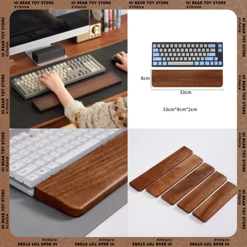 Teclado mecánico de madera maciza, reposamuñecas, almohadilla de palma, teclado ergonómico, 87/98/104/108 teclas, adecuado para varios tamaños personalizados