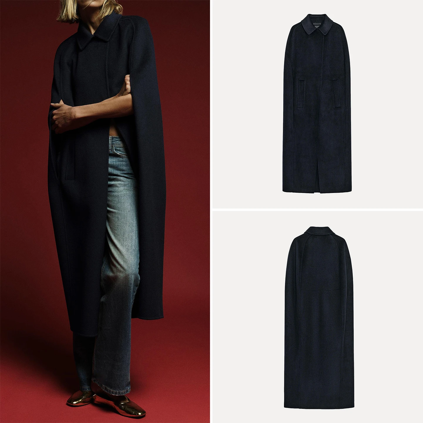 

Z Women's Faionable Loose Layered Decoration Mixed Fiber Coat Ele Quali Autumn New Arrival 752226