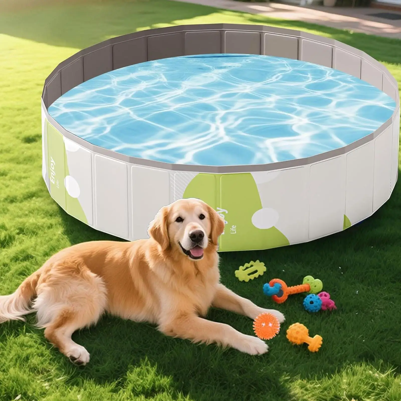 Piscina plegable para mascotas, piscina para remar de perros, tanque de PVC plegable no inflable para baño de bebé, juego, parque de acampada interior al aire libre
