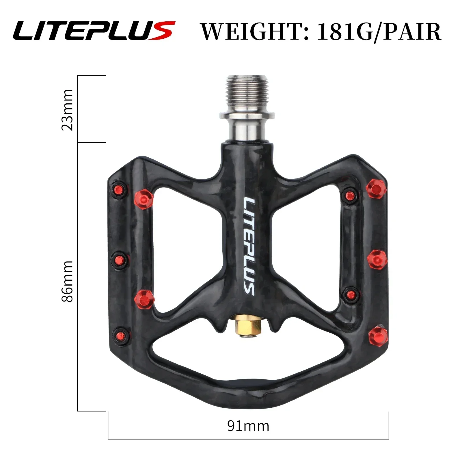 

Liteplus Ultralight Carbon Fiber Pedals: Titanium Sealed Bearings, Non - Slip, Ideal for Folding & Mountain Bikes