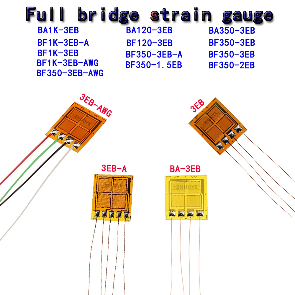5PCS 풀 브리지 스트레인 게이지BF350-3EB-A BF1K-3EB-AWG BF120 BA120 BA350 BA1K-3EB 스트레인 게이지 고정밀 압력 센서