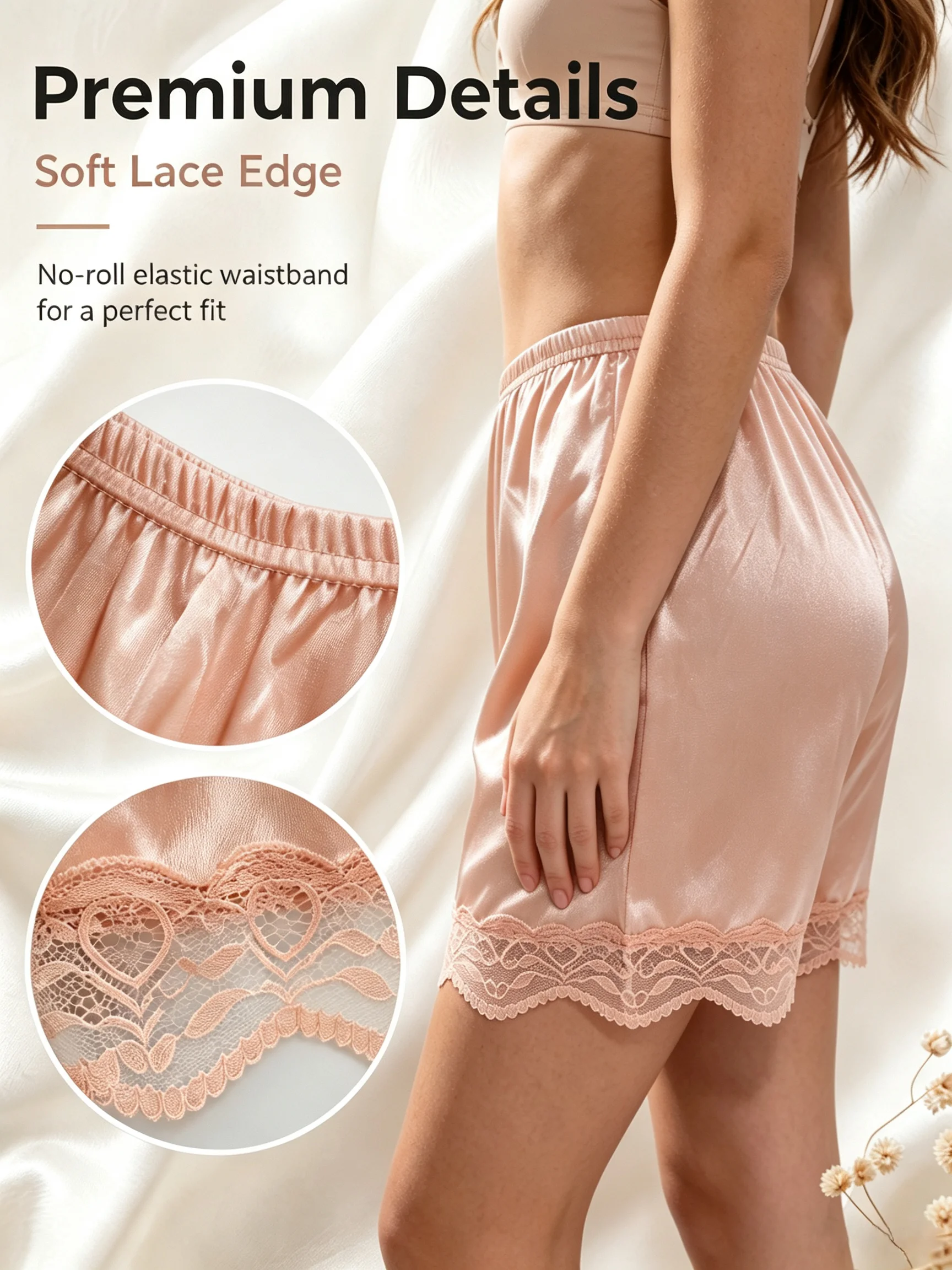 1PCS Lace-stitched layering shorts for women, can be worn outside, home sleepwear, casual loose summer breathable anti-exposure