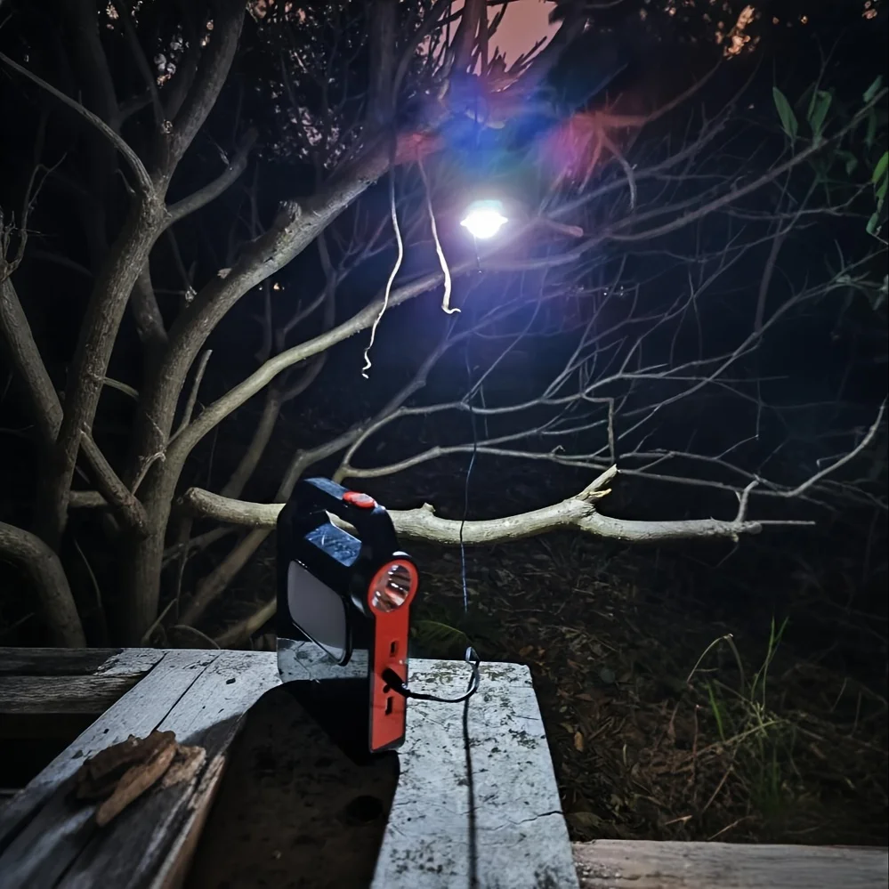 Solar Rechargeable Flashlight Portable Camping Lantern Emergency Light For Power Outage Lantern with 3 Meters Extension Bulbs