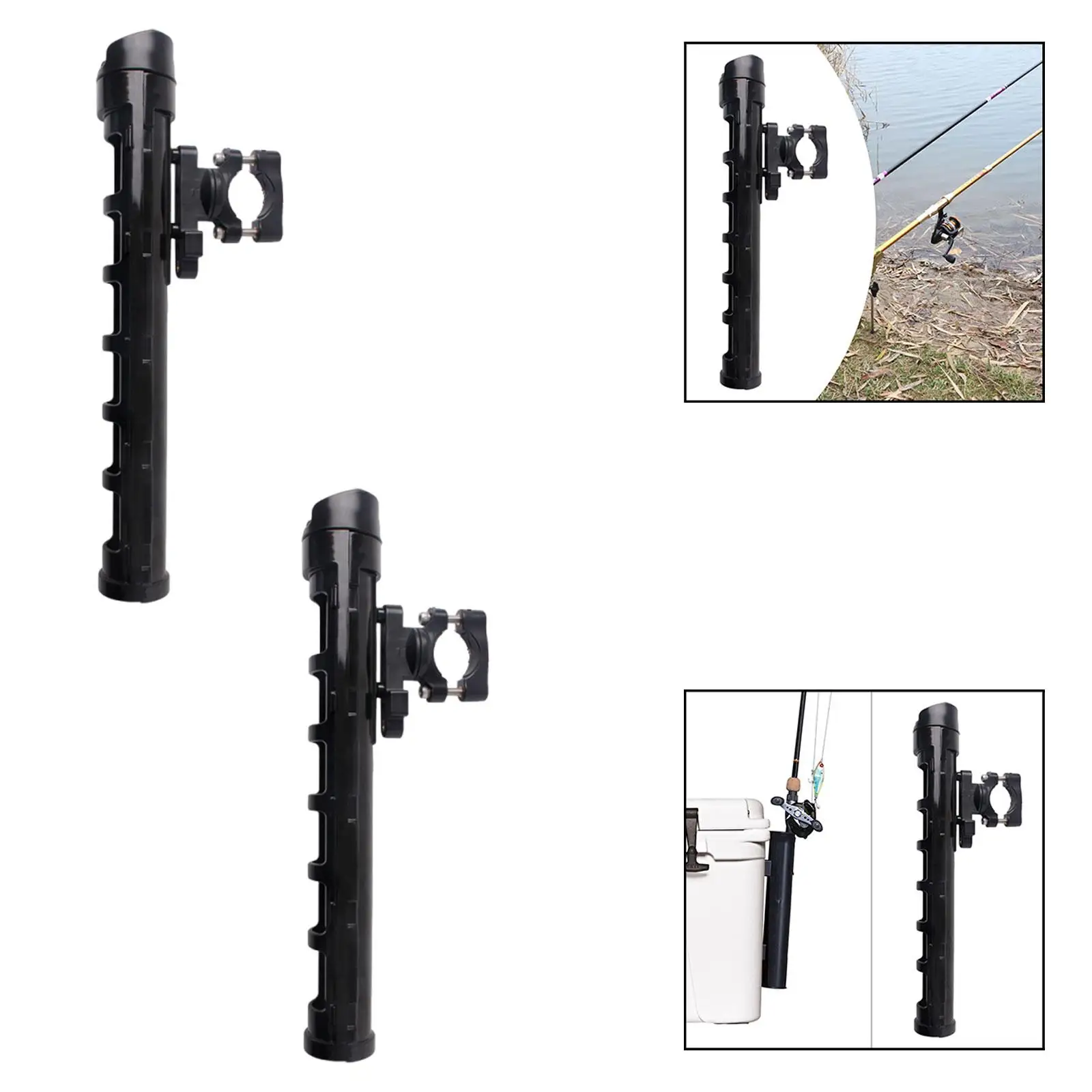 Soporte para caña de pescar para bicicleta, carrito de montaje en poste ajustable para limpiar accesorios, estante para bicicleta al aire libre, giratorio portátil
