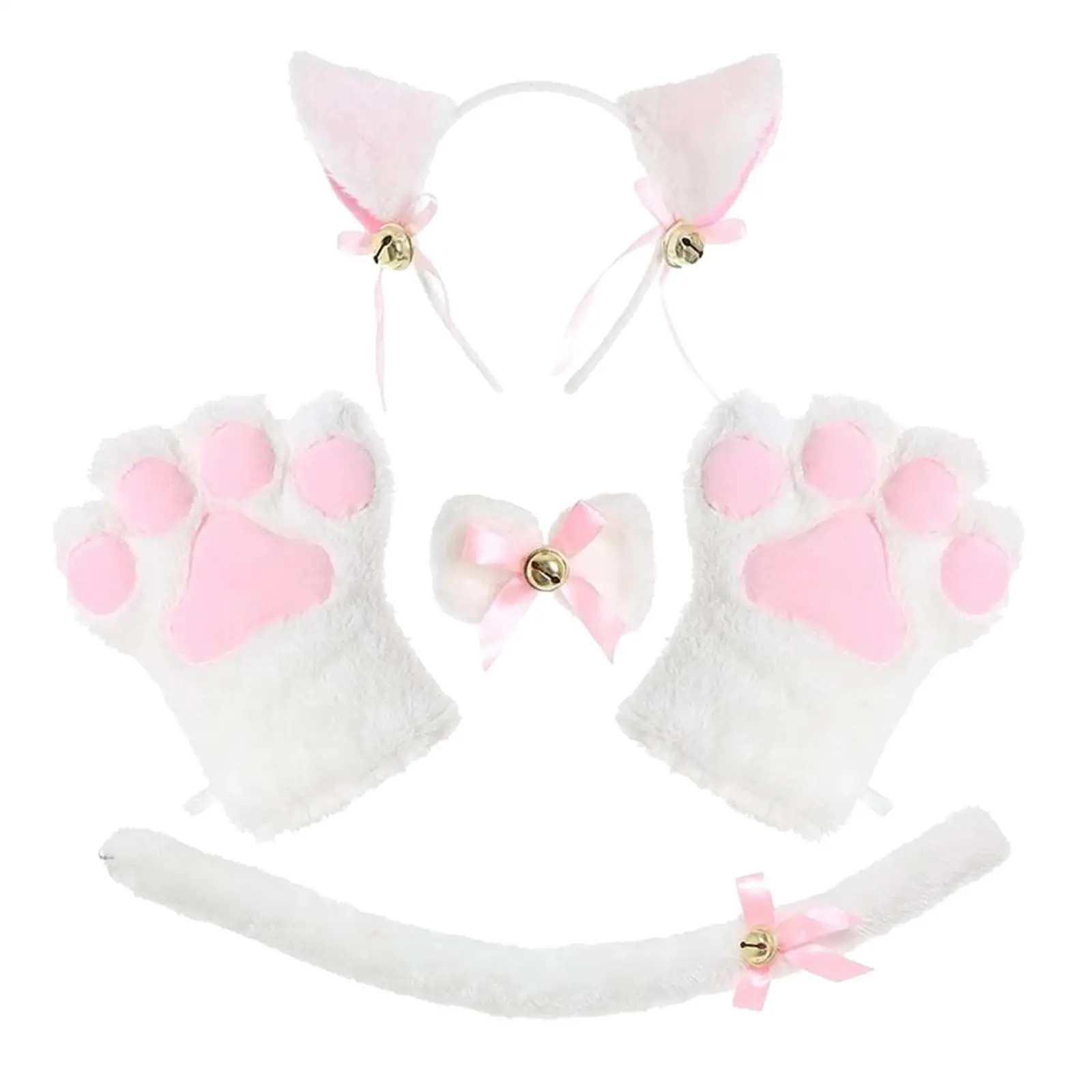 Kat Kostuum Cosplay Furry Pluche Staart Props Hoofddeksels Halloween Kinderen Geschenken