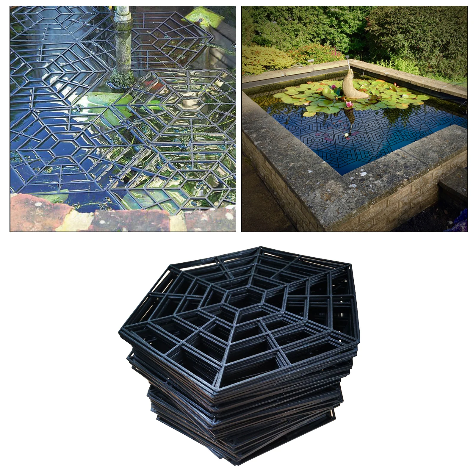 20pcs Plastic Fish Guard Grid Protective Guard Netting Lightweight Pond Protector Floating Net Cover Home Yard