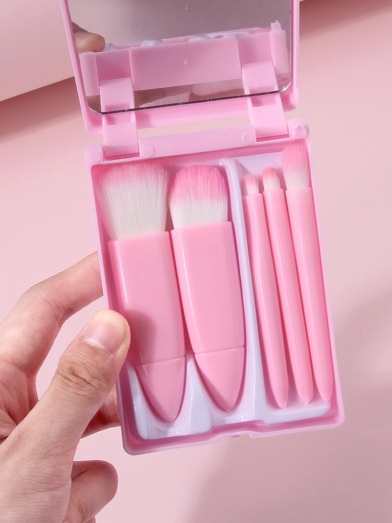 세련된 핑크 메이크업 브러쉬 세트(거울 포함), 부드러 - Beauty Makeup Tools Set 리뷰 및 가격