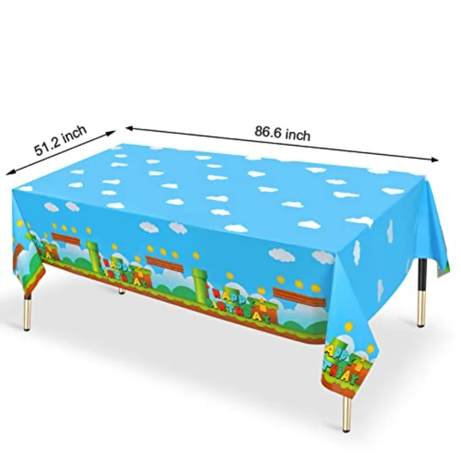 3 PCS Video Games Party Tablecloth Plastic Video Games Table Cover for Video Games Birthday Party Decorations Supplies 86.6 x 5