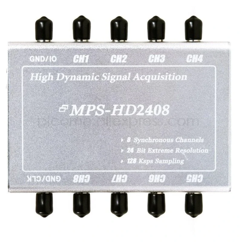 USB DAQ Synchronous 8 Channel 24-bit 128Ksps Dynamic Range Vibration Audio Signal Acquisition ±5V IEPE(ICP) Labview