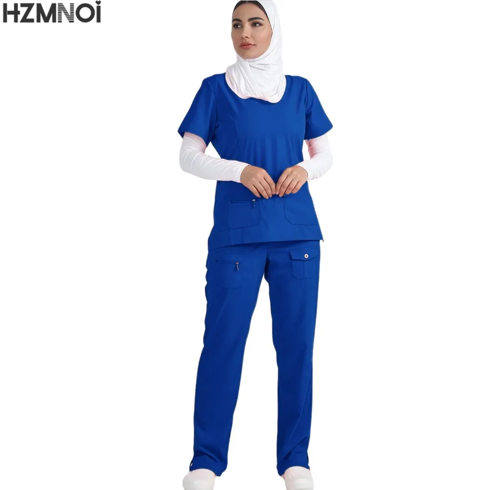 Hot Sale Wholesale Tops Straight Pants Hospital Uniform Dental Dentist Uniform Women Medical Nursing Scrubs Surgical Uniform Set