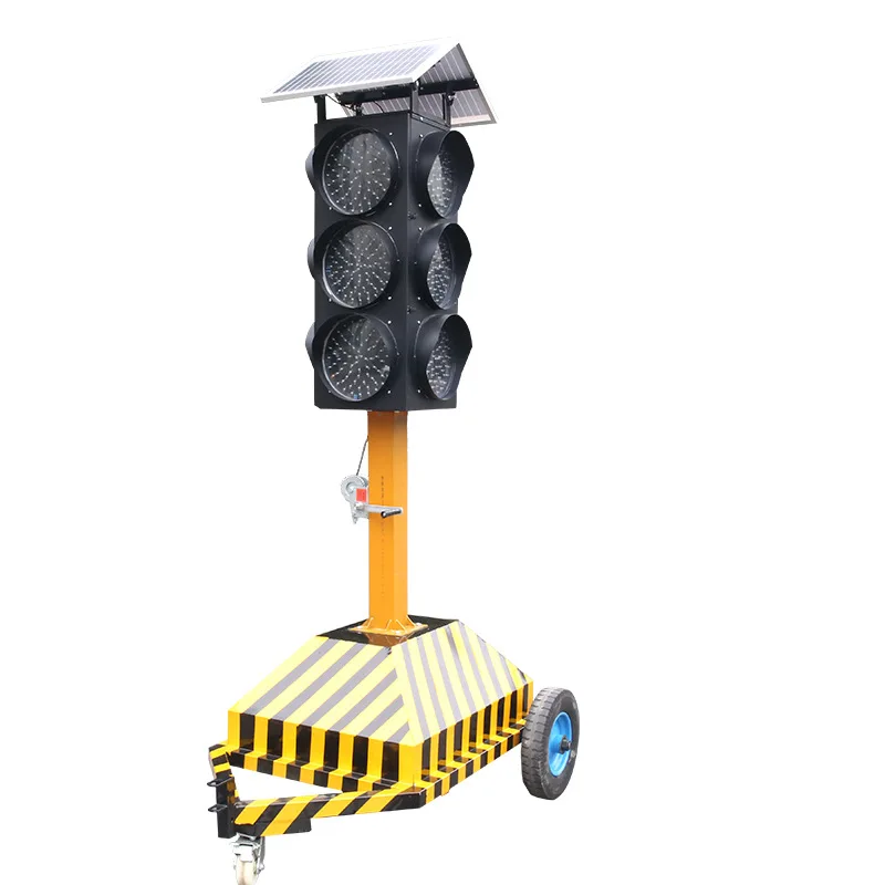 Solar mobile traffic light integrated temporary traffic signal warning lifting mobile traffic light