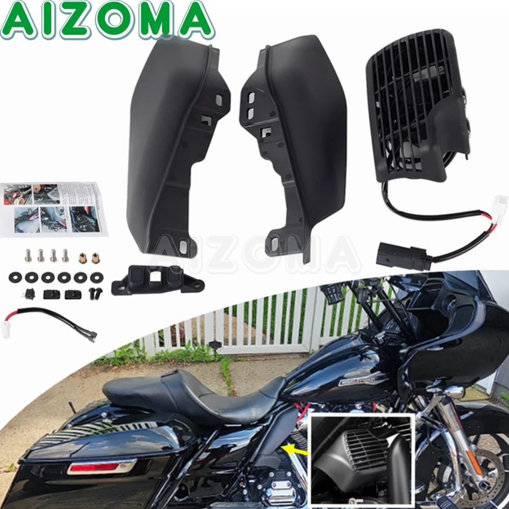 Motorcycle Radiator Cool Flow Fan For Harley Touring CVO Ultra Limited Tri Glide Road Glide Electra Glide CoolFlow Fan Kit 17-23