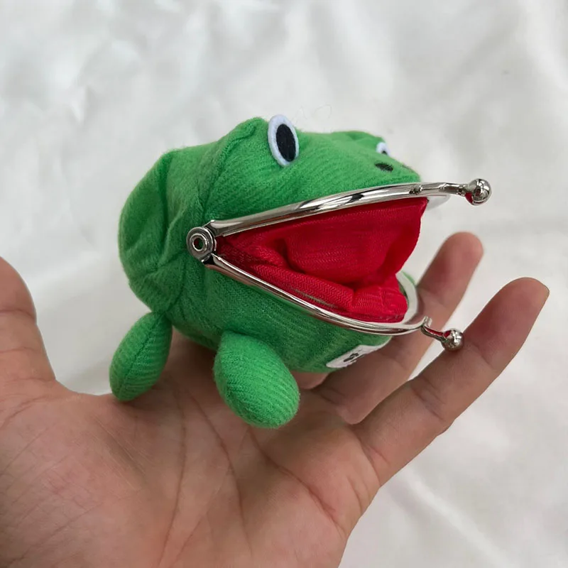 Cosplay Trending Products Adorable Anime Frog Wallet Coin Purse Key Chain Cute Plush Frog Cartoon Purse for Women Bag Accessorie