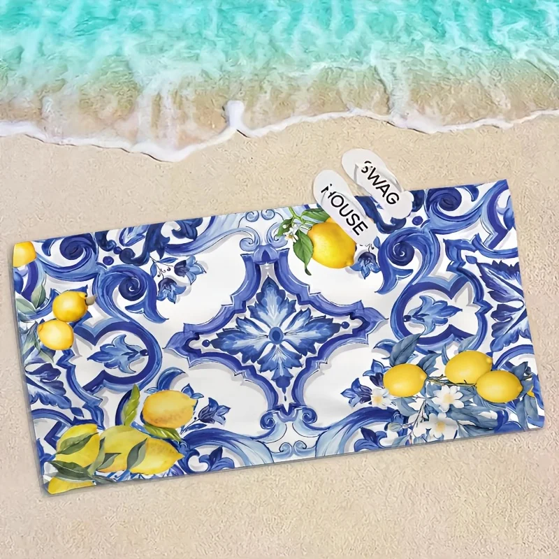 Customize Cross-border Beach Towel, Direct from Manufacturer, Single Piece with Hair, Microfiber Towel, Fitness and Sports Bath