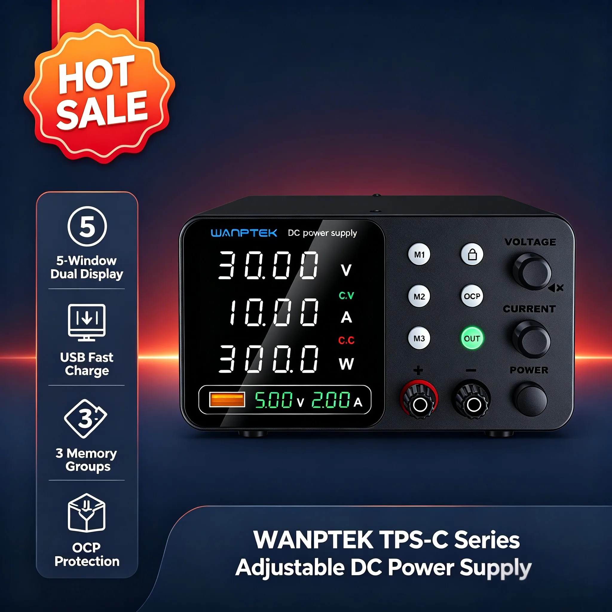 Lab Adjustable Voltage Regulator Switch Desktop DC Power Supply, 30V 10A, Steady‑State Circuitry Research Test Equipment